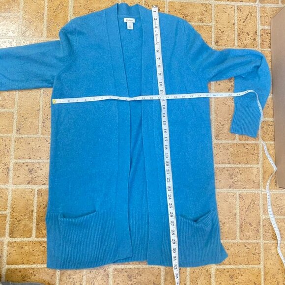 L.L. Bean 100% Cashmere Teal Cardigan Sweater - Picture 11 of 11